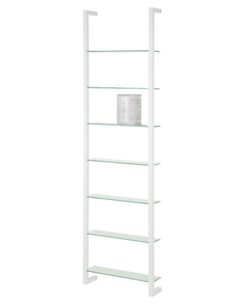 Spinder Design Rektangulær Cubic Reol       Hylder Glas Og Hvid Stål  :167cm X46cm   13cm