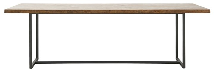 Spisebord House Doctor Kant Mangotræ Metal 240x90 Cm Mørkebrun Sort