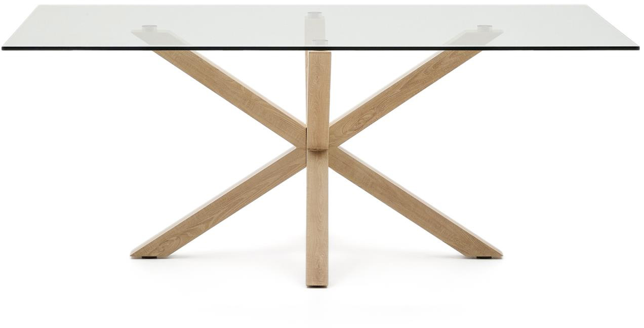 Spisebord Kave Home Argo Med Hærdet Glasbordplade Og Stålben 200ã 100 Cm Nordisk Design