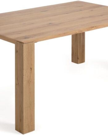 Spisebord Kave Home Deyanira   Massivt Egetræ 76x90x160 Cm Rustikt Kolonialt Design