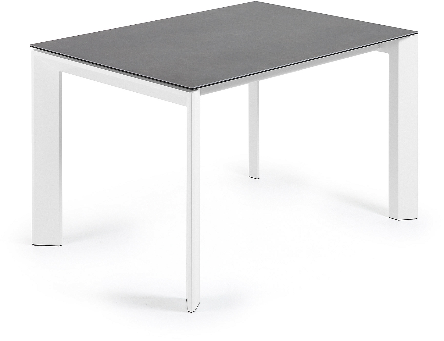Spisebord Med Udtræk Axis Fra Kave Home  Keramik- Og Stålbord 120-180 Cm Mørkegrå Hvid
