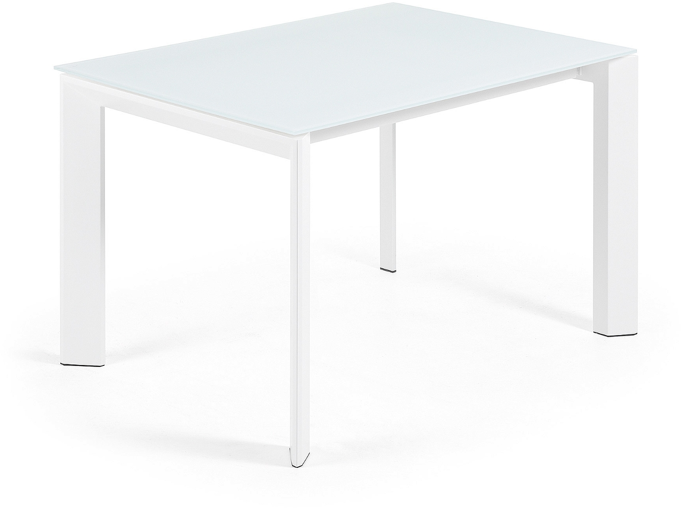 Spisebord Med Udtræk Kave Home Axis  Frosted Hærdet Glas Og Stål  Grå  120x80x76 Cm  Til   Personer