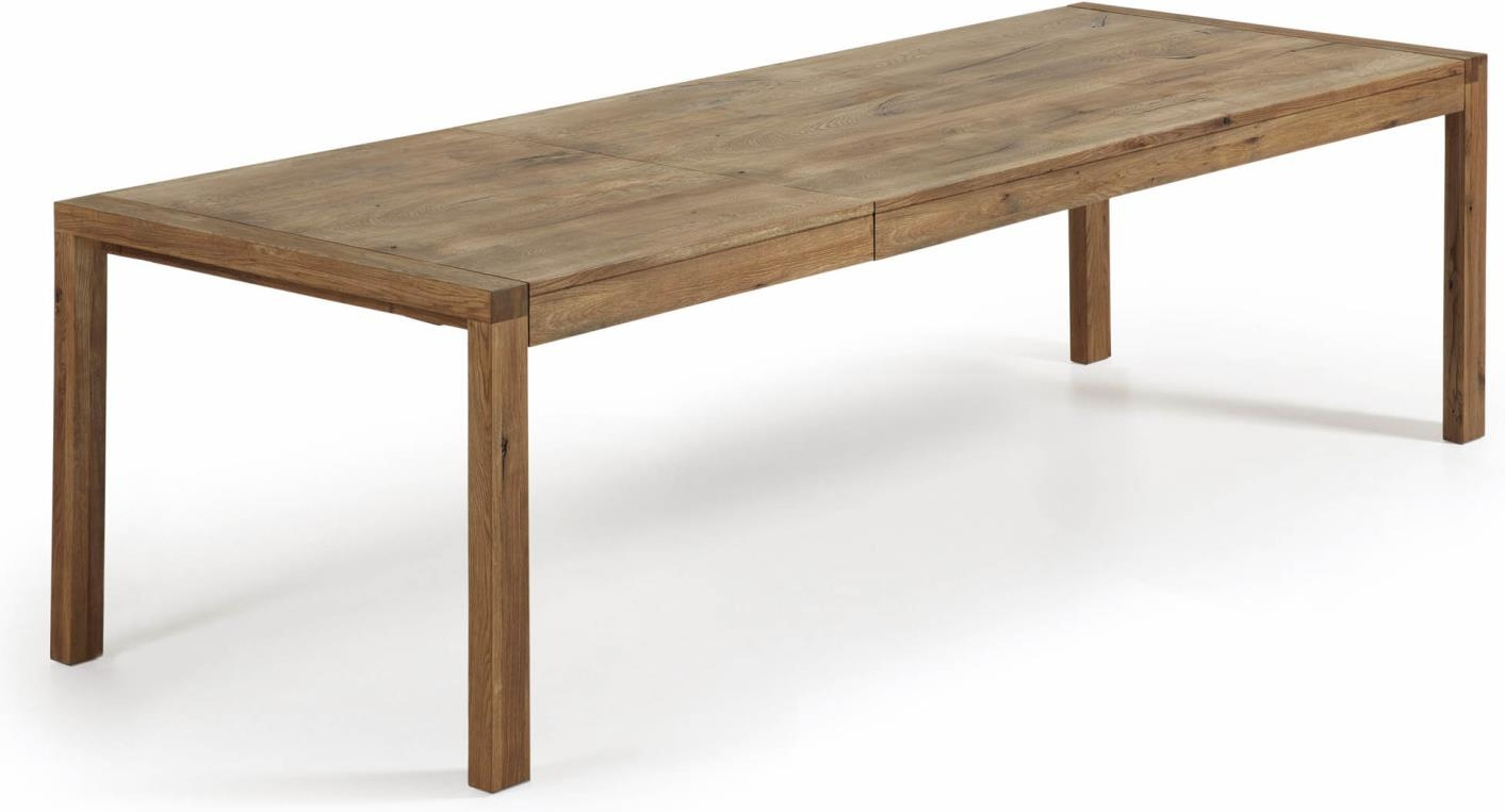 Spisebord Med Udtræk Kave Home Briva 100x200-280 Cm Massivt Egetræ Mørk Natur