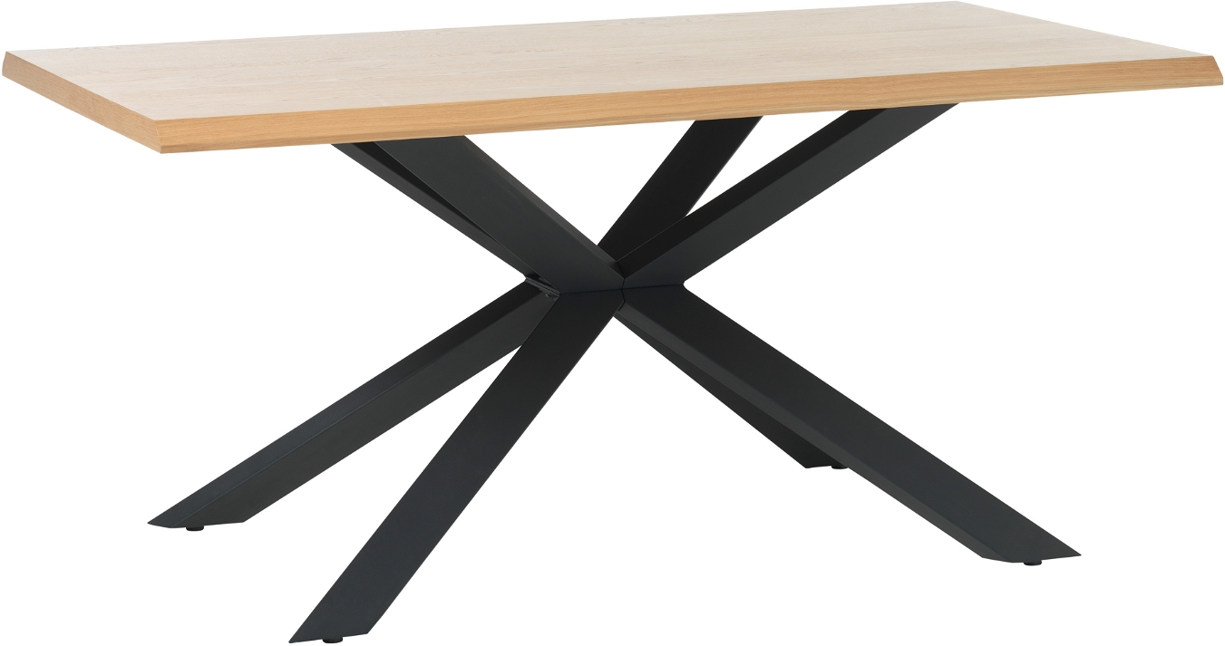Spisebord Nordique Design Arno 160x90 Cm Natur   Mdf Egefiner   Sort Metalstel