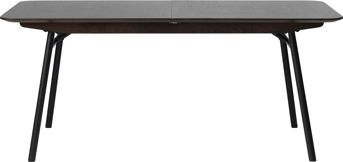 Spisebord Nordique Design Latina   Forlængeligt   Massiv Eg  Espresso-finish  Sort Metalstel  50 Cm Forlænger
