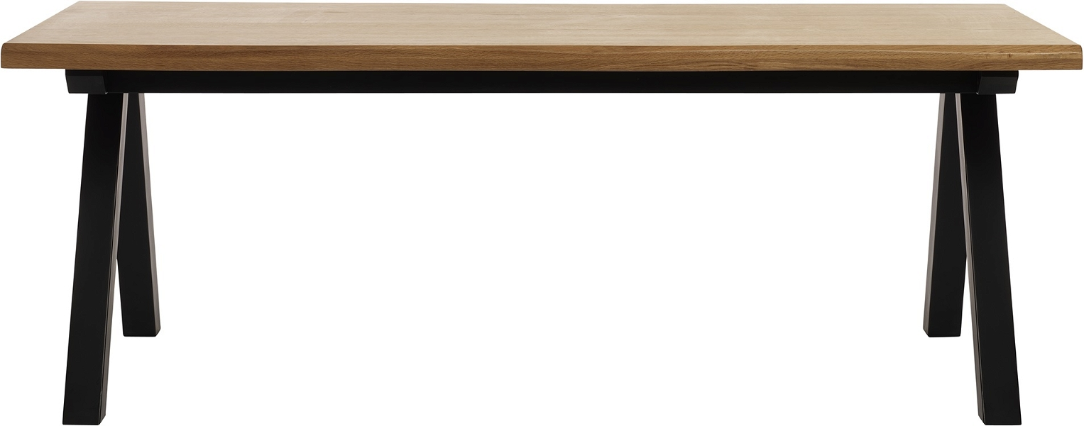 Spisebord Nordique Design Oliveto 210x100 Cm Natur Massiv Eg Med Sort Metalstel  Forlængeligt Til   Personer