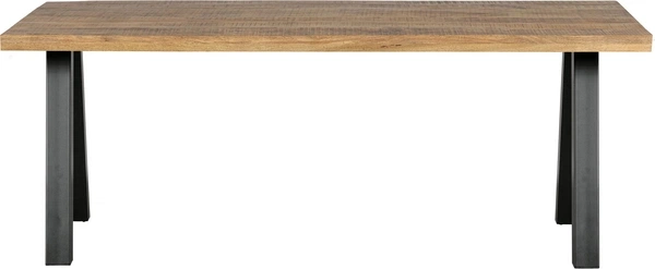 Spisebord Woood Tablo Plankebord   Mangotræ Natur Med Sort  -ben 180x90x75 Cm