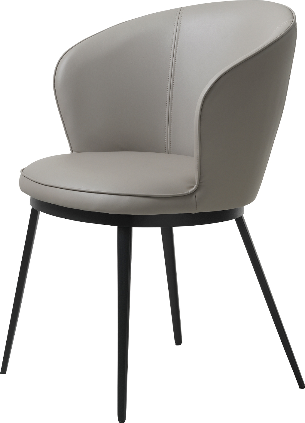 Spisebordsstol Gain Fra Nordique Design   Polstret Taupe Kunstlæder   Sort Metalstel H82xb60 Cm