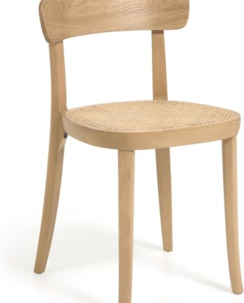 Spisebordsstol Kave Home Romane Natur Finértræ Med Rattan Og Nylon Nordisk Moderne