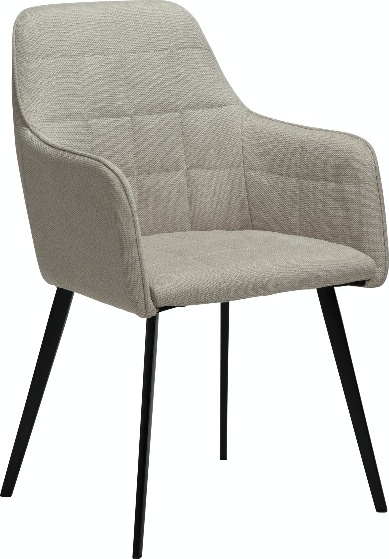 Spisebordsstol Med Armlæn Dan-form Denmark Embrace   Hvid Beige Stof Med Sort Metalstel H84ã B55ã L55 Cm