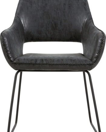 Spisebordsstol Med Armlæn House Of Sander Angel Sort Mikrolæder H86xb44xl59