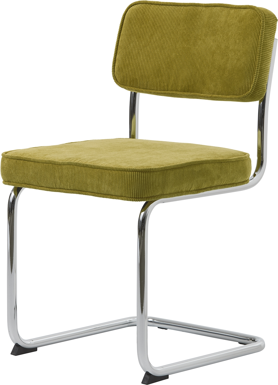 Spisebordsstol Nordique Design Rupert Corduroy Grøn Med Kromben H84ã B50 Cm