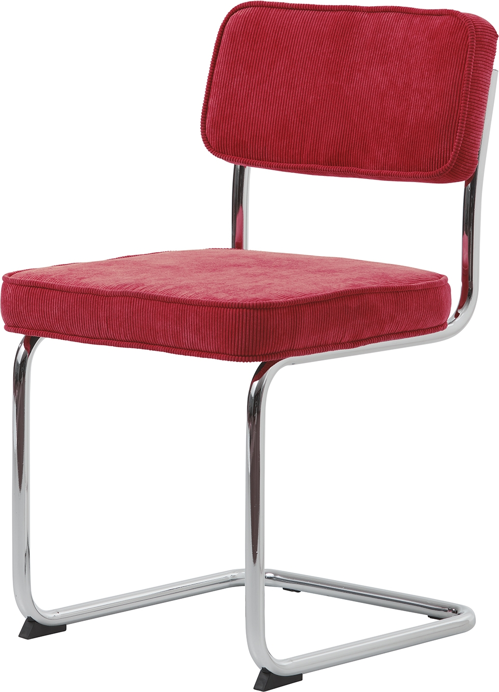 Spisebordsstol Nordique Design Rupert   Rødt Corduroy Med Kromben