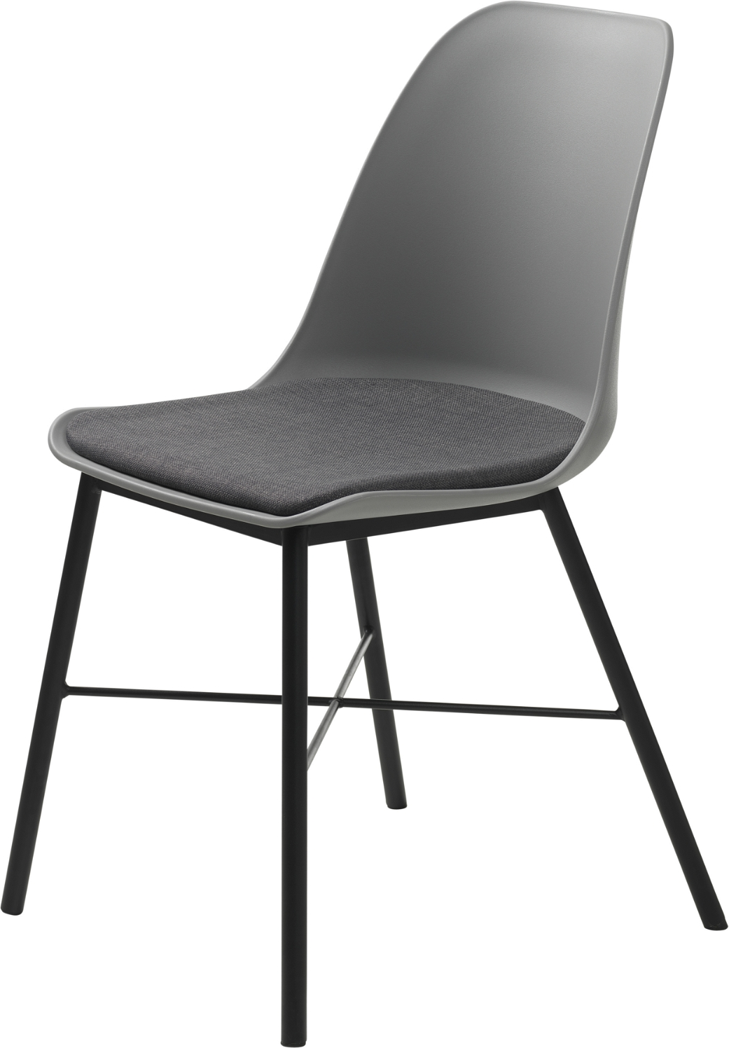 Spisebordsstol Nordique Design Whistler Med Gråt Rio-stof Og Sorte Metalben   H83   B47 Cm