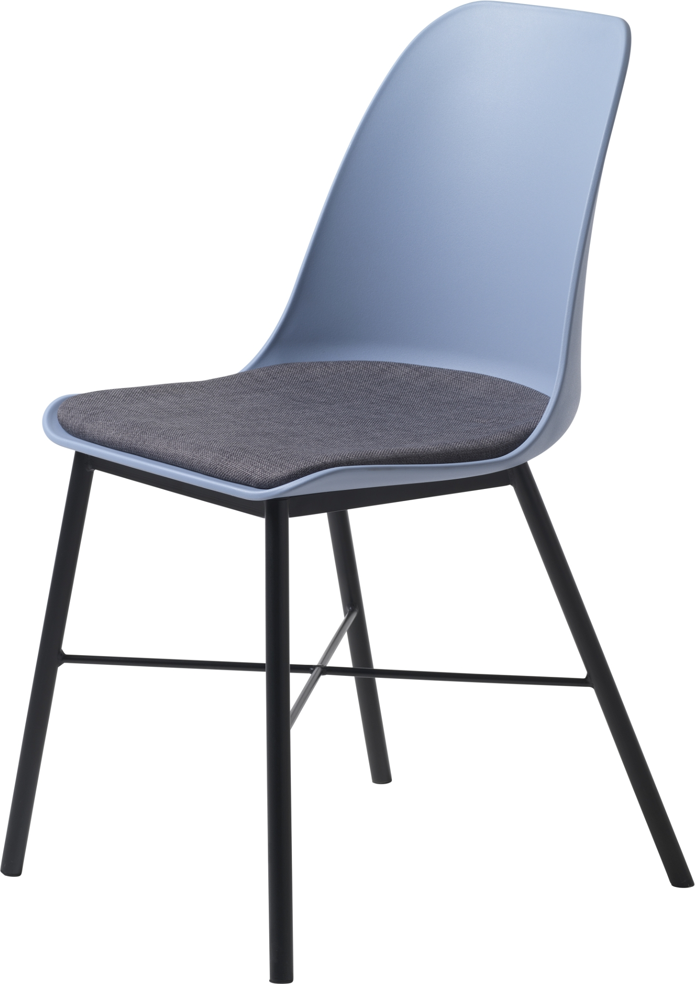 Spisebordsstol Nordique Design Whistler Støvet Blå Rio-stof   Sorte Metalben H83ã B47 Cm