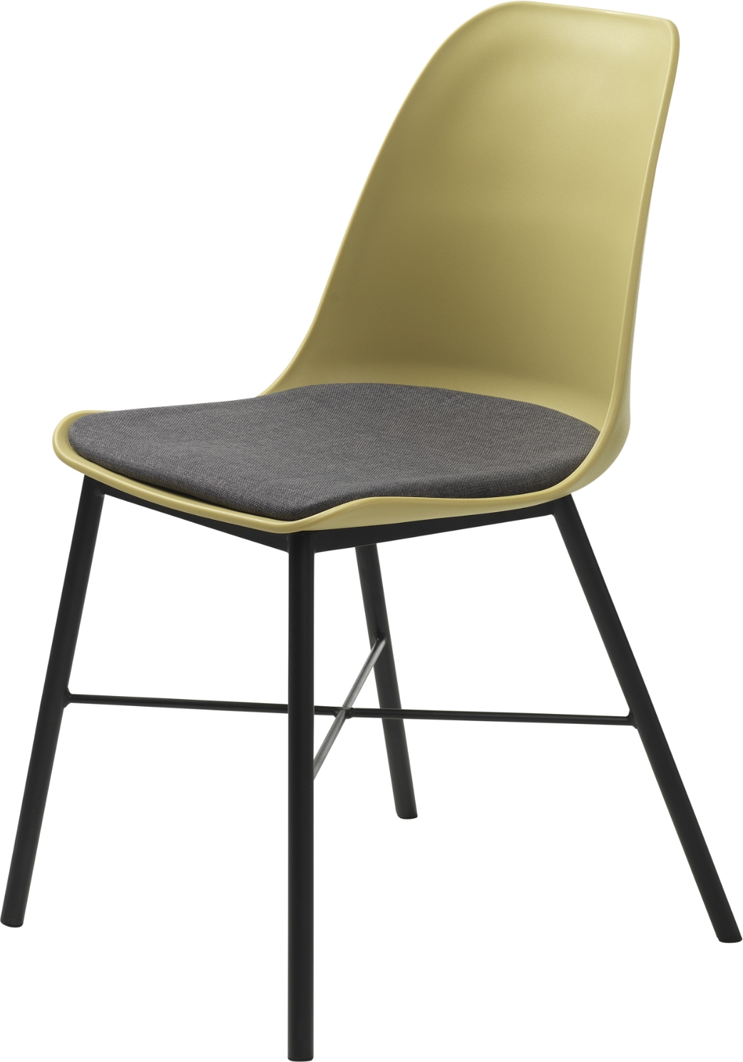 Spisebordsstol Nordique Design Whistler   Støvet Gul Plastskal  Sort Metalstel  Rio-stof  Sæt      H83xb47 Cm