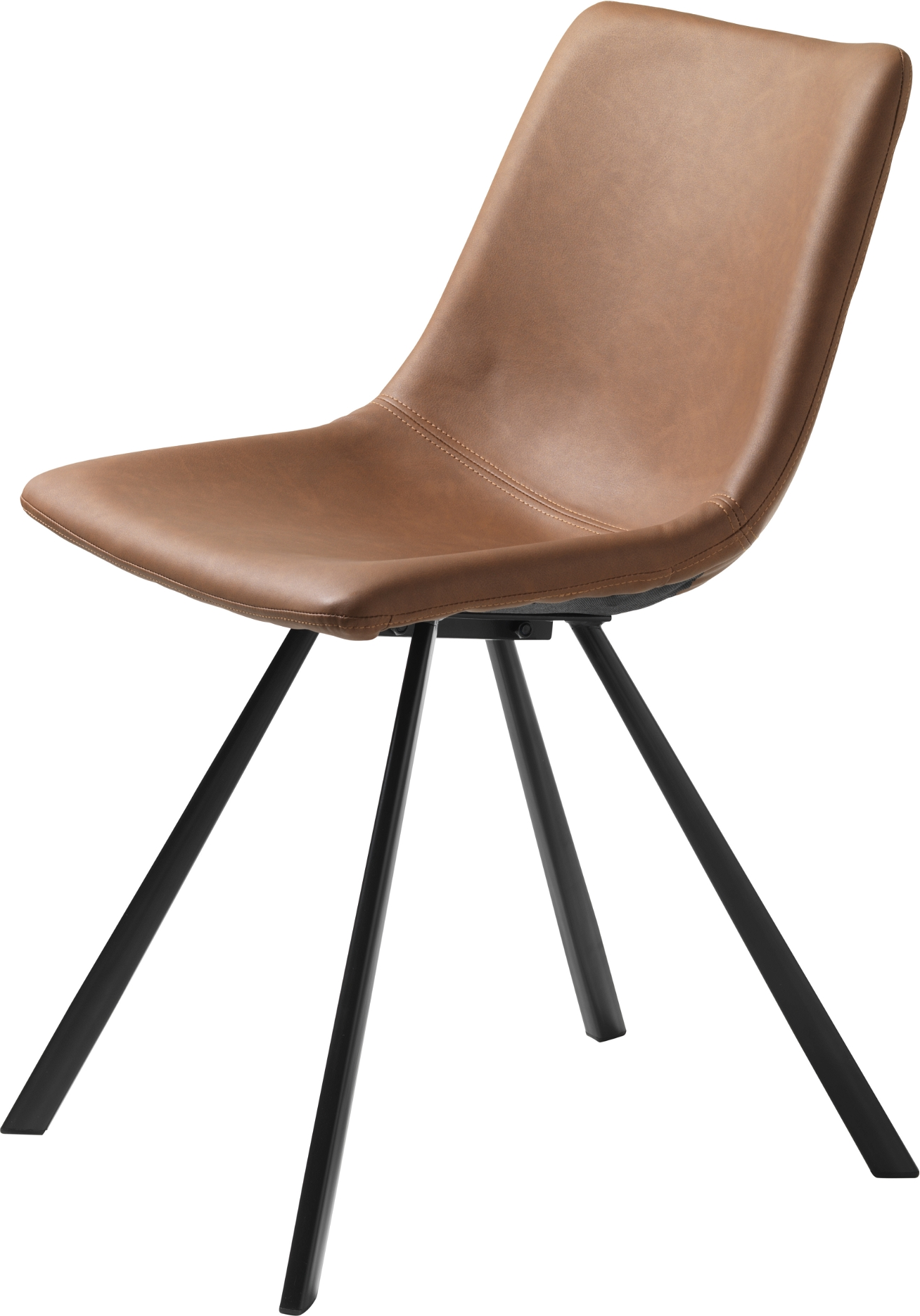 Spisebordsstol Nordique Design Yukon Tan Med Pu-vintage Kunstlæder Og Sorte Metalben   Stk H78 5ã B47 Cm