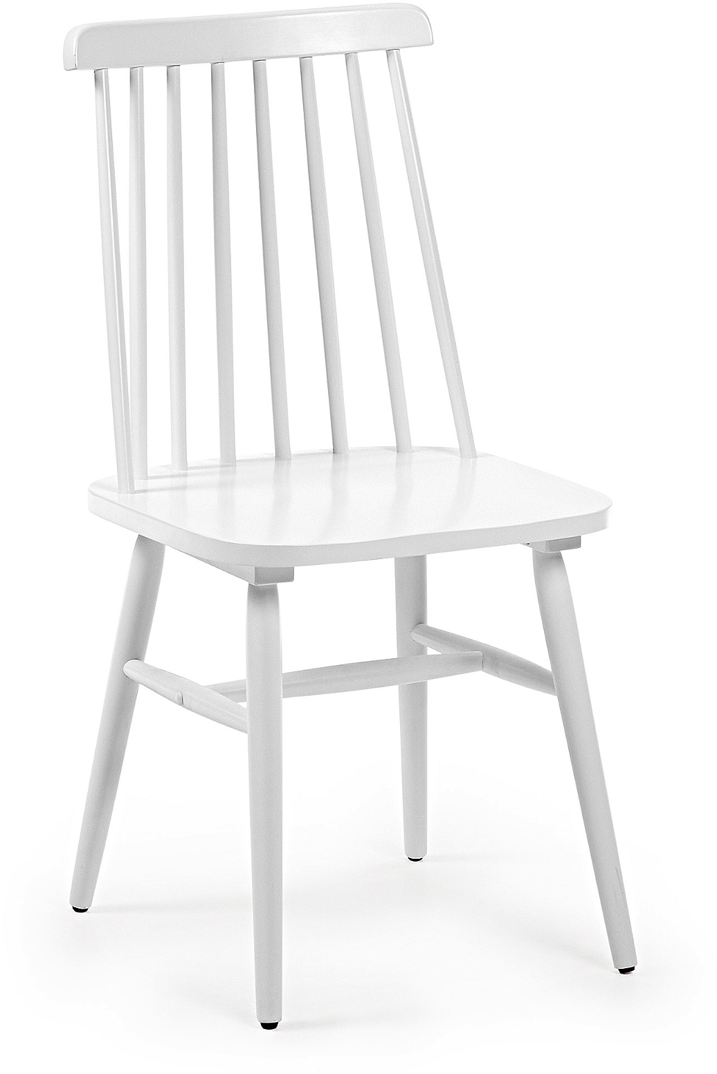 Spisebordsstol Spisestol Kave Home Tressia Hvid   Massiv Gummitræ Med Kurvet Ryglæn  Tidløst Kolonial Vintage Nordisk Design
