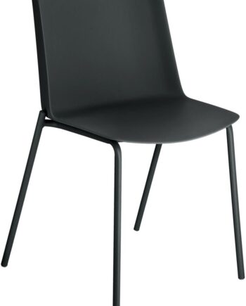 Spisebordsstol Spisestuestol Kave Home Hannia   Sort Plast Med Stålben  Nordisk Moderne Design