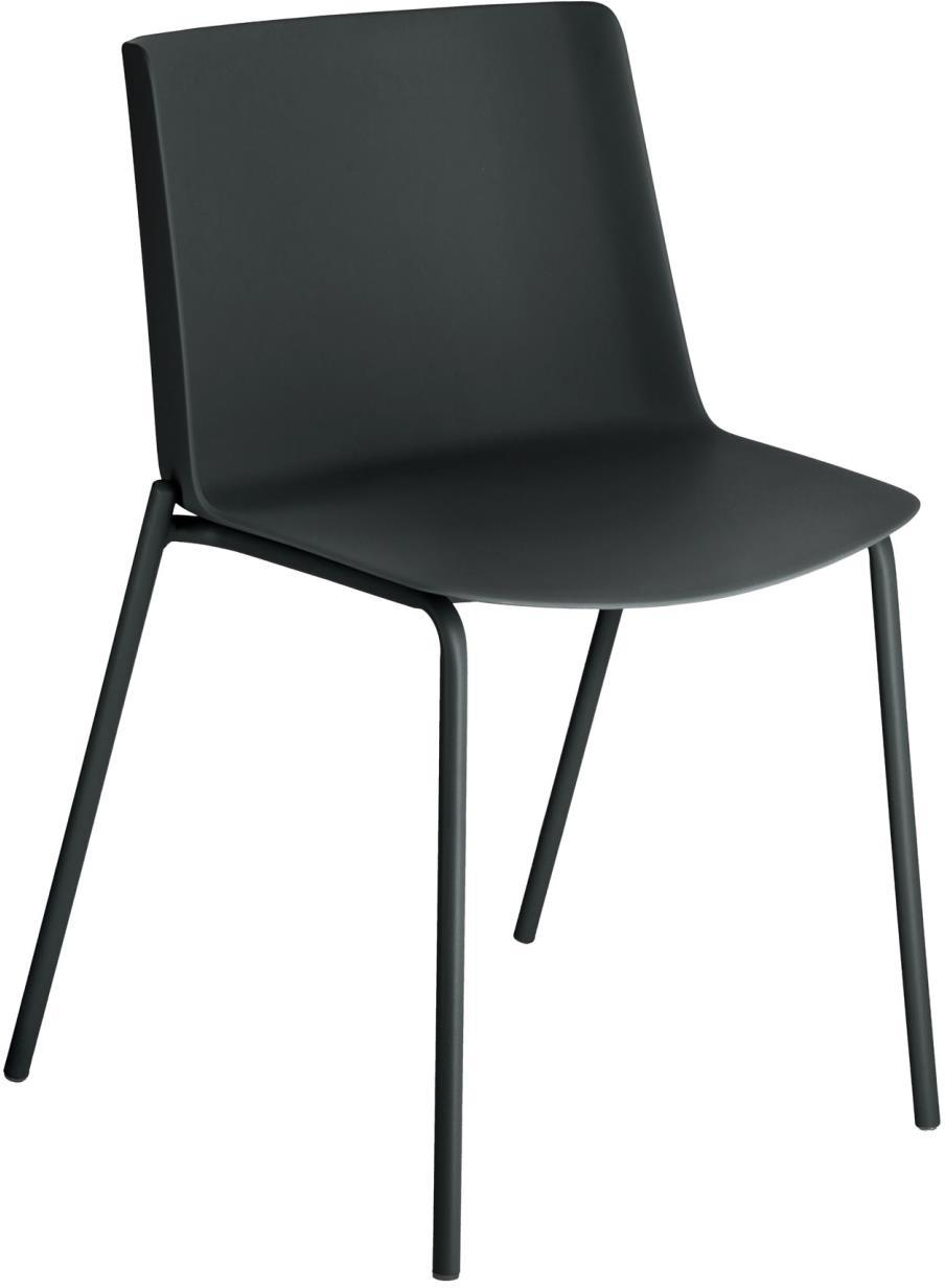 Spisebordsstol Spisestuestol Kave Home Hannia Sort Plast Med Stålben Nordisk Moderne Design