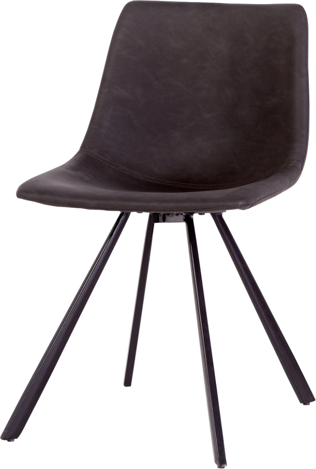 Spisebordsstol   Spisestuestol Nordique Design Yukon   Sort Vintage Pu-læder  Metalben