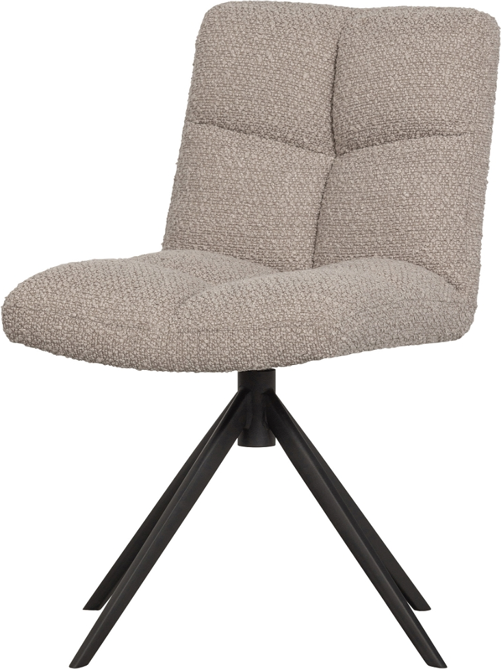 Spisebordsstol Woood Exclusive Vinny Med Drejefod   Bouclé Sandfarvet Polyester