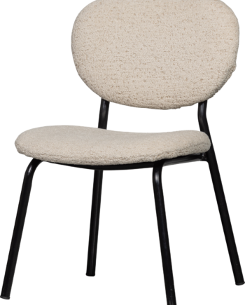 Spisebordsstol Woood Poek Boucléstof Natur Sort Metalbase H60