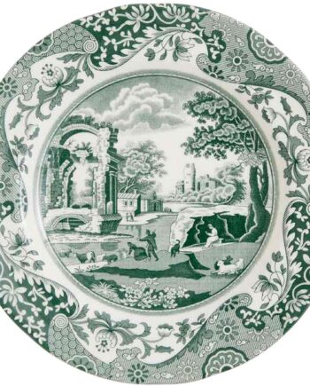 Spode Green Italian Tallerken 15 Cm  Grøn Hvid