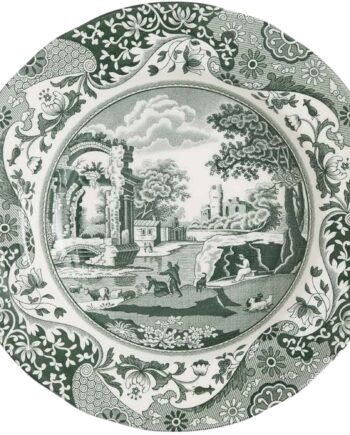 Spode Heritage Green Italian Dyb Tallerken 23 Cm  Grøn Hvid