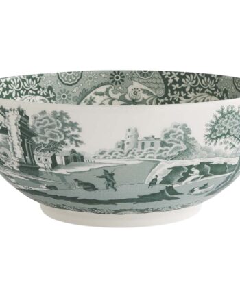 Spode Heritage Green Italian Serveringsskål 27   Cm  Grøn Hvid