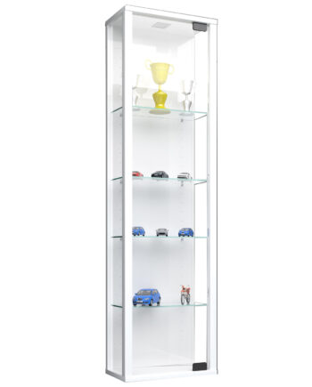 Stano Mini Vægskab Med Led       Låge Og   Hylder Glas Og Hvid Træ