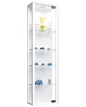 Stano Mini Vægskab Uden Led       Låge Og   Hylder Glas Og Hvid Træ