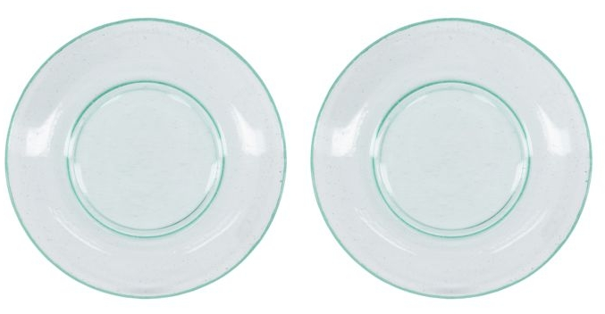 Tallerken House Doctor Rain ø21 Cm Glas Med Luftbobler Klar Blå
