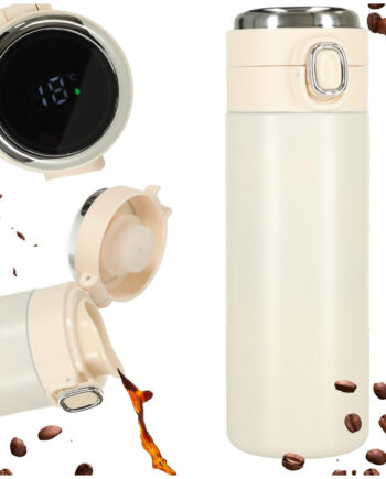 Termokrus Med Mundstykke Led Termokande 420ml Beige