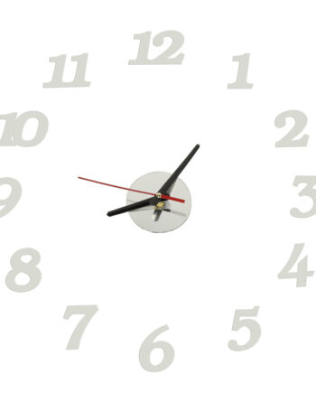 12 Timers Vægur  Sølvfarvet