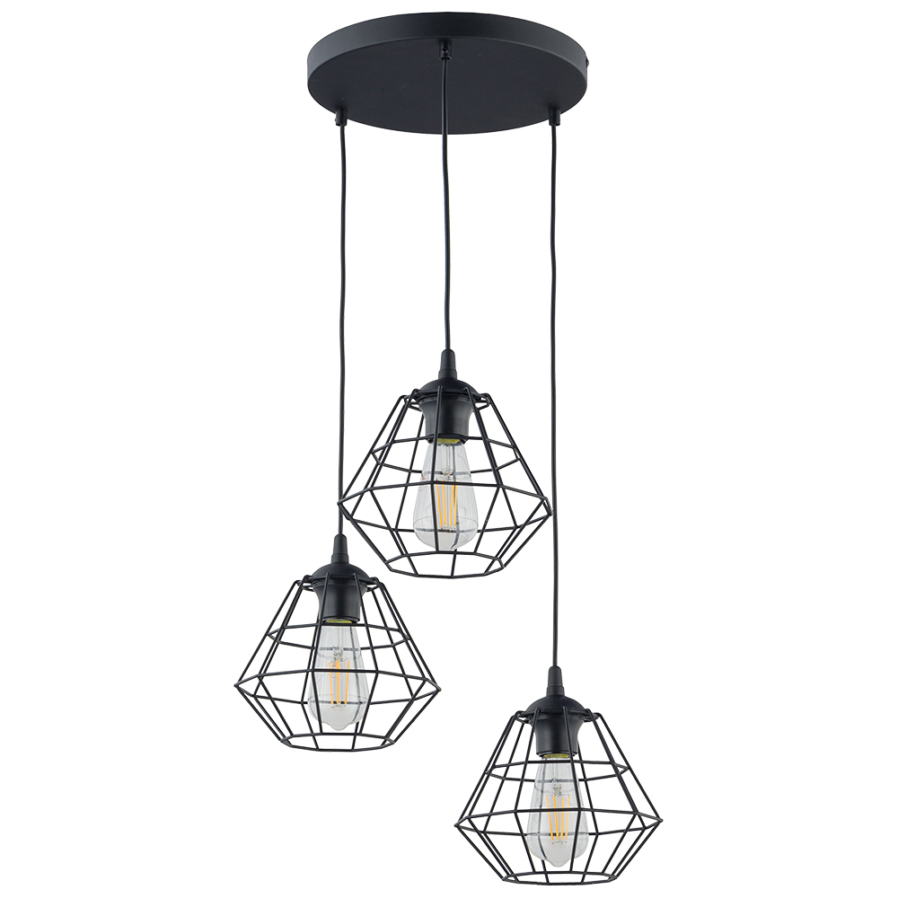 Tk Diamant Loftlampe Skærme Sort Stål