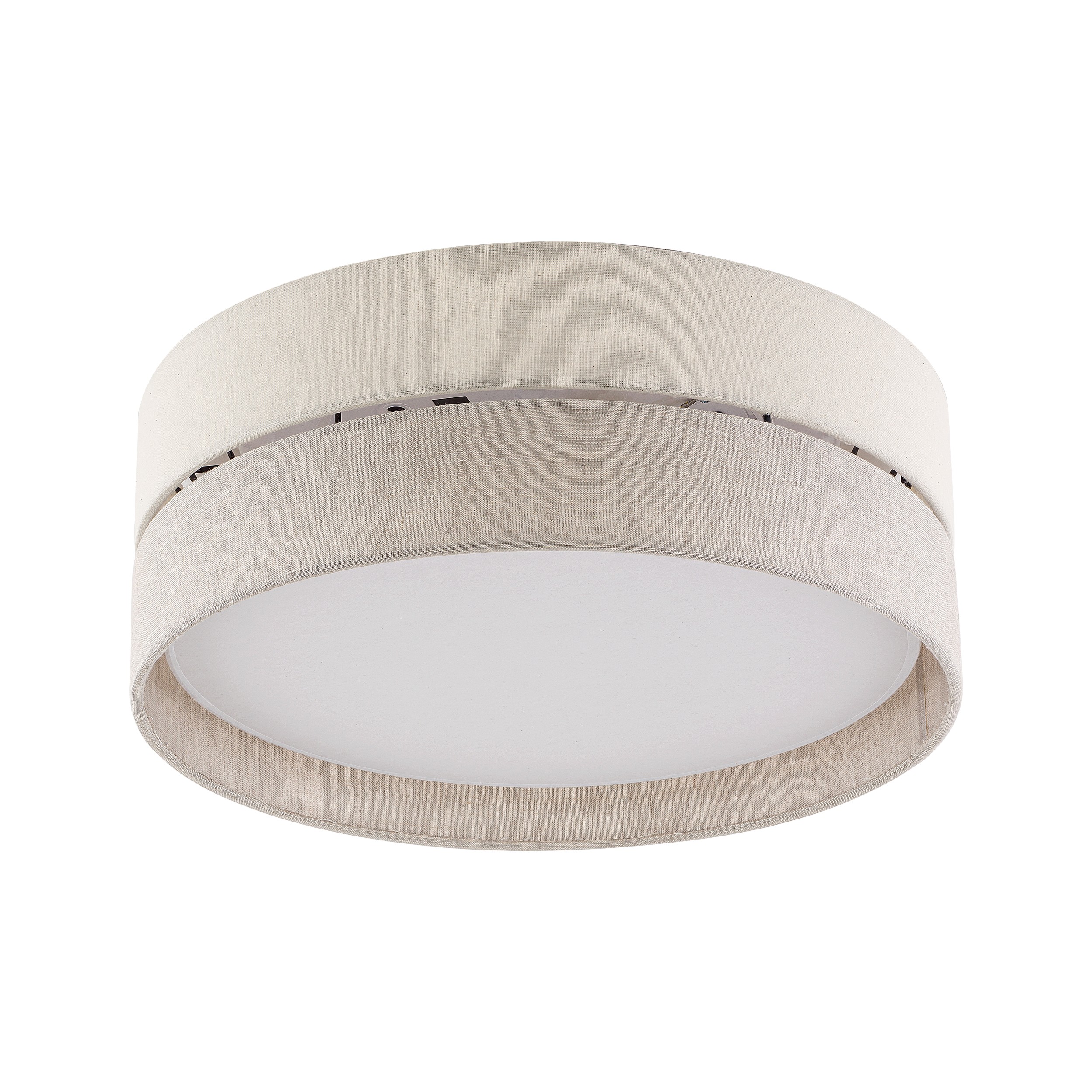 Tk Eco Loftlampe 450 Rund Natur Stof Og Hvid Metal