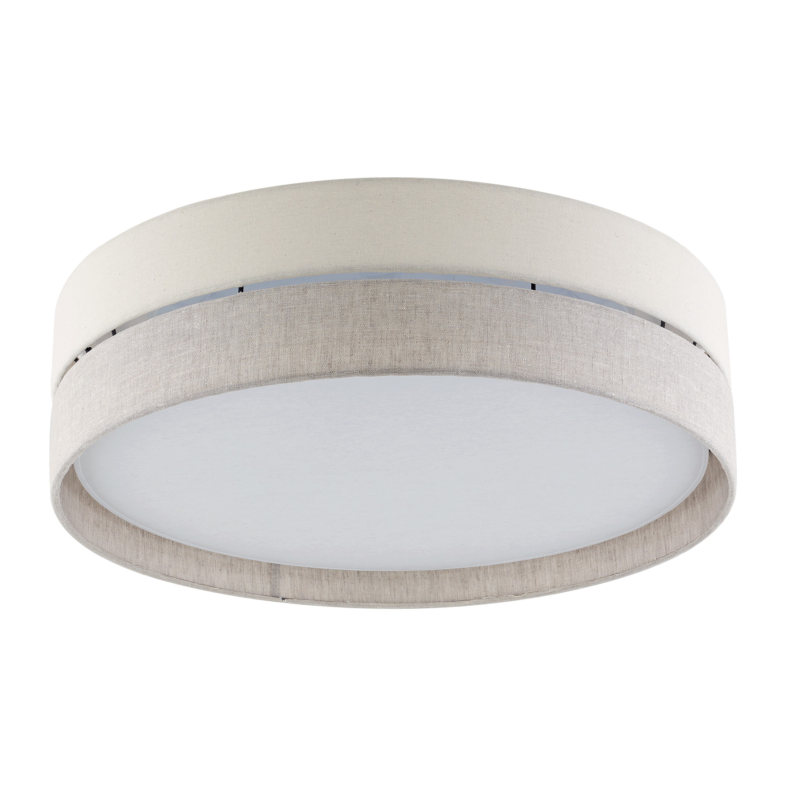 Tk Eco Loftlampe Rund Natur Stof Og Hvid Metal