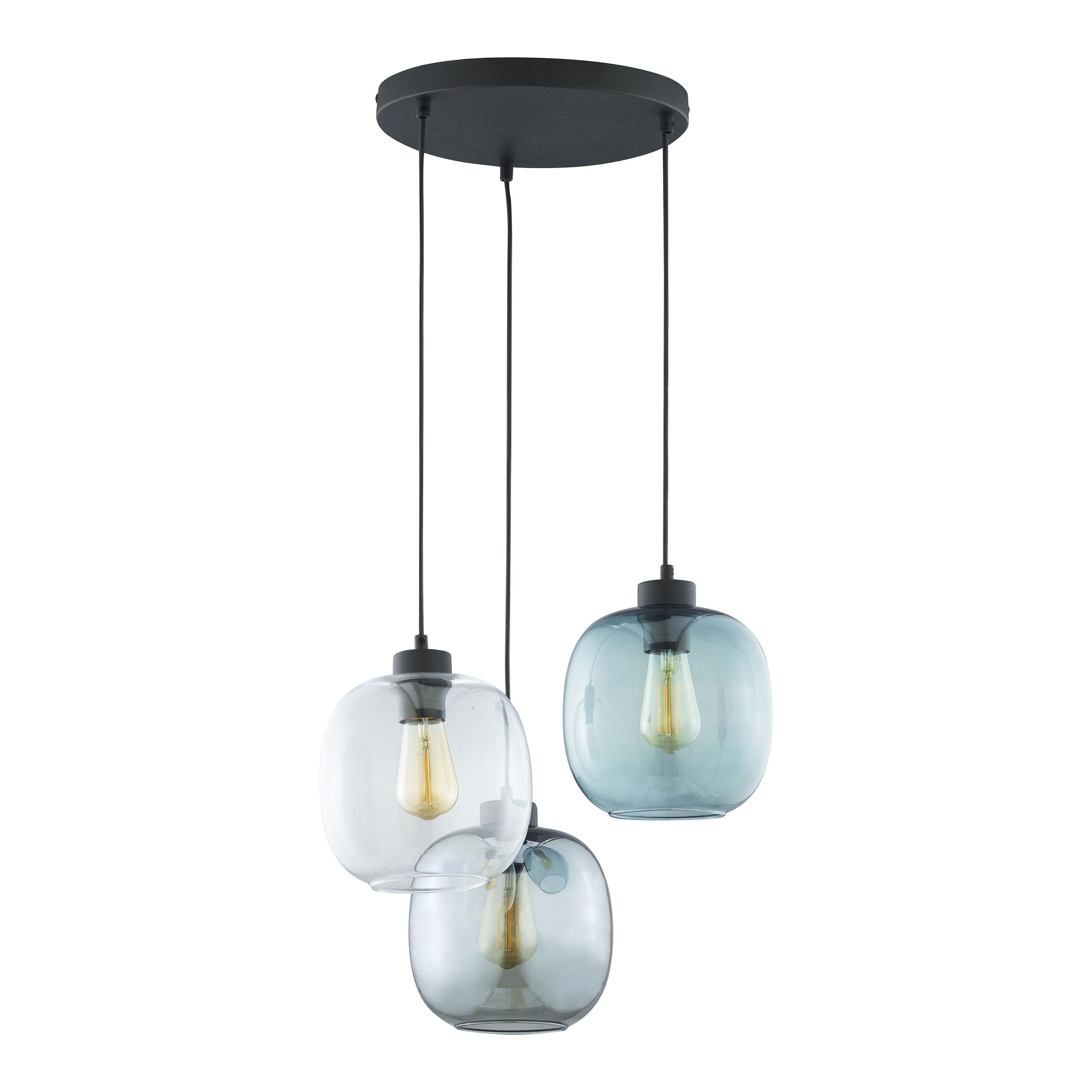 Tk Elio Loftlampe Skærme Multifarvet Glas Og Sort Metal