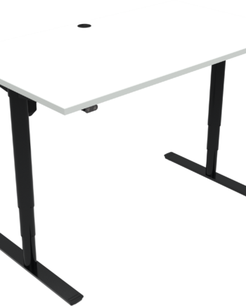 To-bens Firkantet Hæve- Sænkebord Zennord Comfortzone Ergonomisk Skrivebord Hvid Sort 140x80 Cm