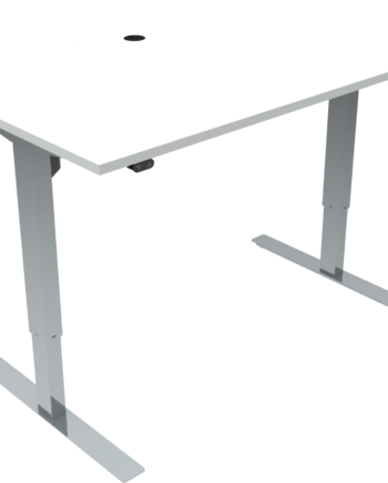 To-bens Hæve- Sænkebord Firkantet 140x80 Cm Zennord Updown Hvid Krom Mfc Højdejusterbart 68-118 Cm