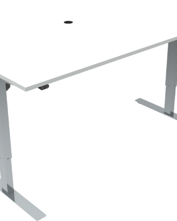 To-bens Hæve- Sænkebord Firkantet Zennord Updown Sit-stand Bord Hvid Krom 180ã 80 Cm