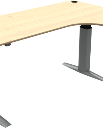 To-bens Hæve- Sænkebord  -form Zennord Elevateline Ahorn Natur Sølv 120ã 180ã 120 Cm