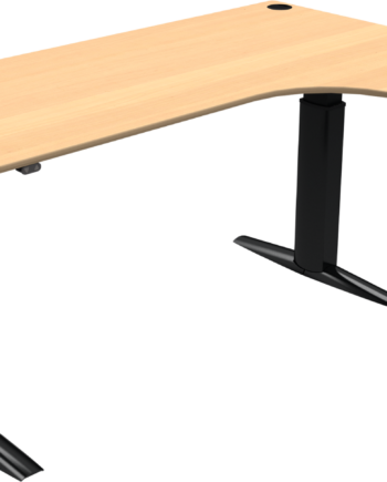 To-bens Hæve- Sænkebord  -form Zennord Elevateline 180ã 120 Cm Natur Sort