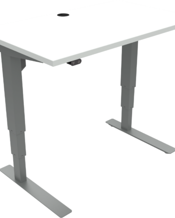 To-bens Hæve- Sænkebord Sidde- Ståbord Zennord Versastand H57-122   100x60 Cm Mfc Hvid Sølv