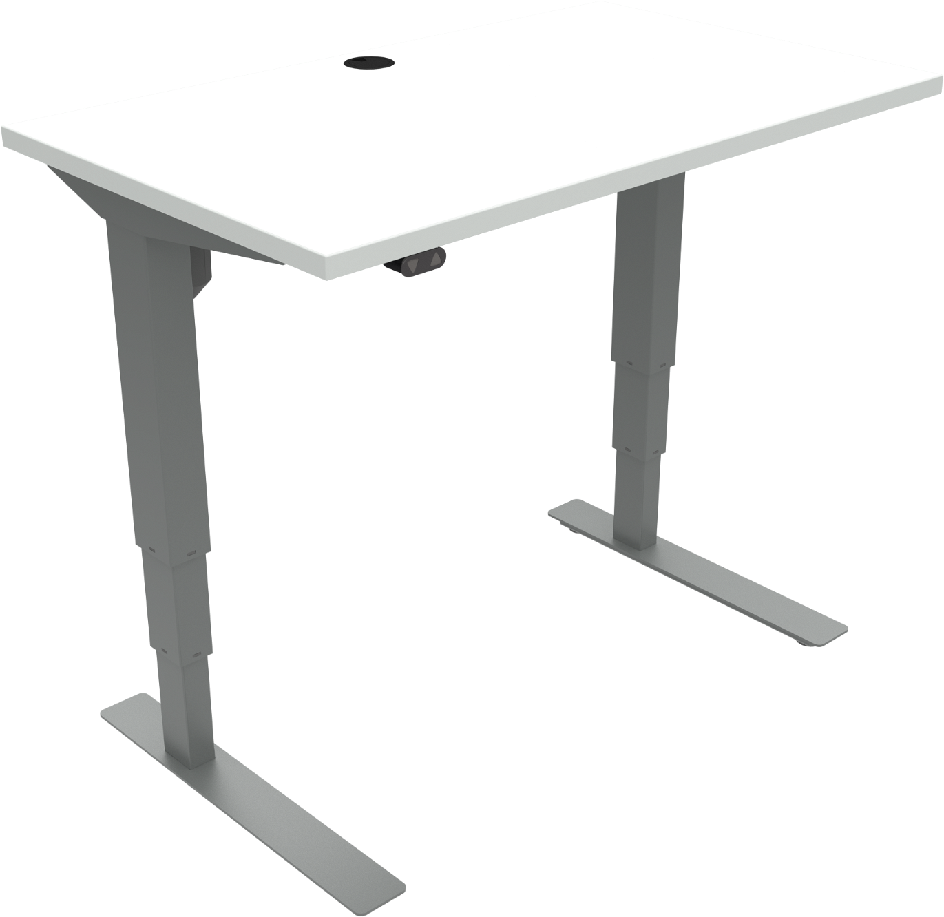 To-bens Hæve- Sænkebord Sidde- Ståbord Zennord Versastand H57-122 100x60 Cm Mfc Hvid Sølv