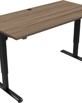 To-bens Hæve- Sænkebord Skrivebord Zennord Adaptdesk Firkantet 160x80 Cm H68-118 Cm Mørk Valnød Sort