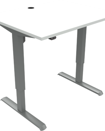 To-bens Hæve- Sænkebord Skrivebord Zennord Adaptdesk 80x100 Cm H68-118 Hvid Sølv