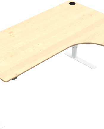 To-bens Hæve- Sænkebord Skrivebord Zennord Versastand  -form Højrevendt Natur Hvid 120x180