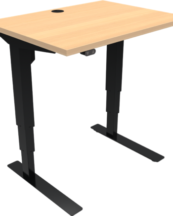 To-bens Hæve- Sænkebord Skrivebord Zennord Versastand Natur Sort H57-122   60   80 Cm